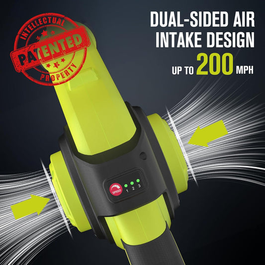 EWORK Soplador de hojas pequeñas inalámbrico de 21 V, mini soplador de hojas de 200 MPH con batería y cargador rápido, sopladores eléctricos ligeros de hojas, soplador compacto para el lugar de