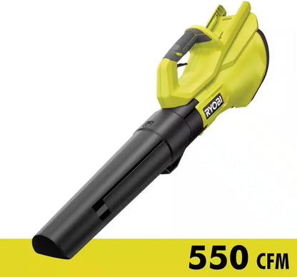 RYOBI Soplador de hojas inalámbrico de iones de litio de 40 voltios, velocidad variable, 120 MPH 550 CFM (solo herramienta); batería y cargador no incluidos, verde, RY40LB01B