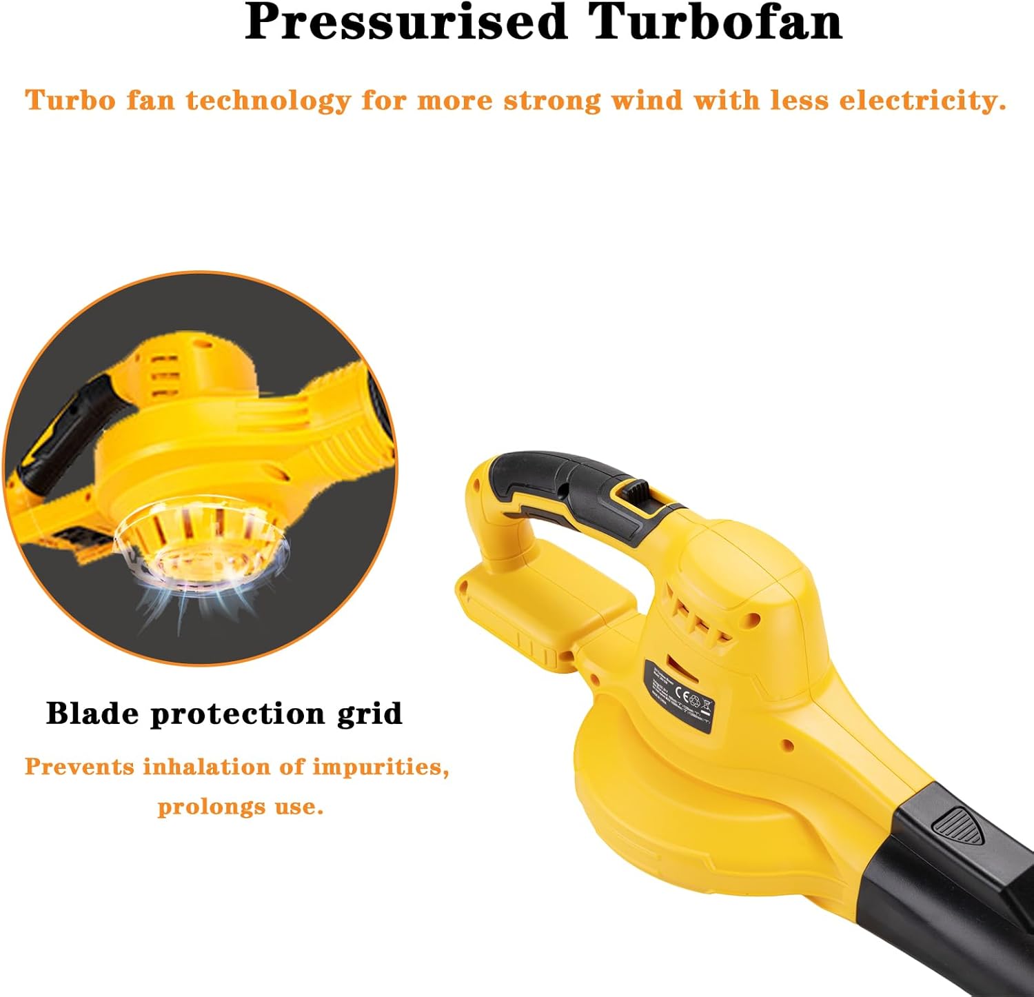 Soplador de hojas inalámbrico para batería Dewalt de 20 V máximo, soplador de hojas eléctrico de mano de 100 CFM para cuidado del césped y limpieza de patio (sin batería)
