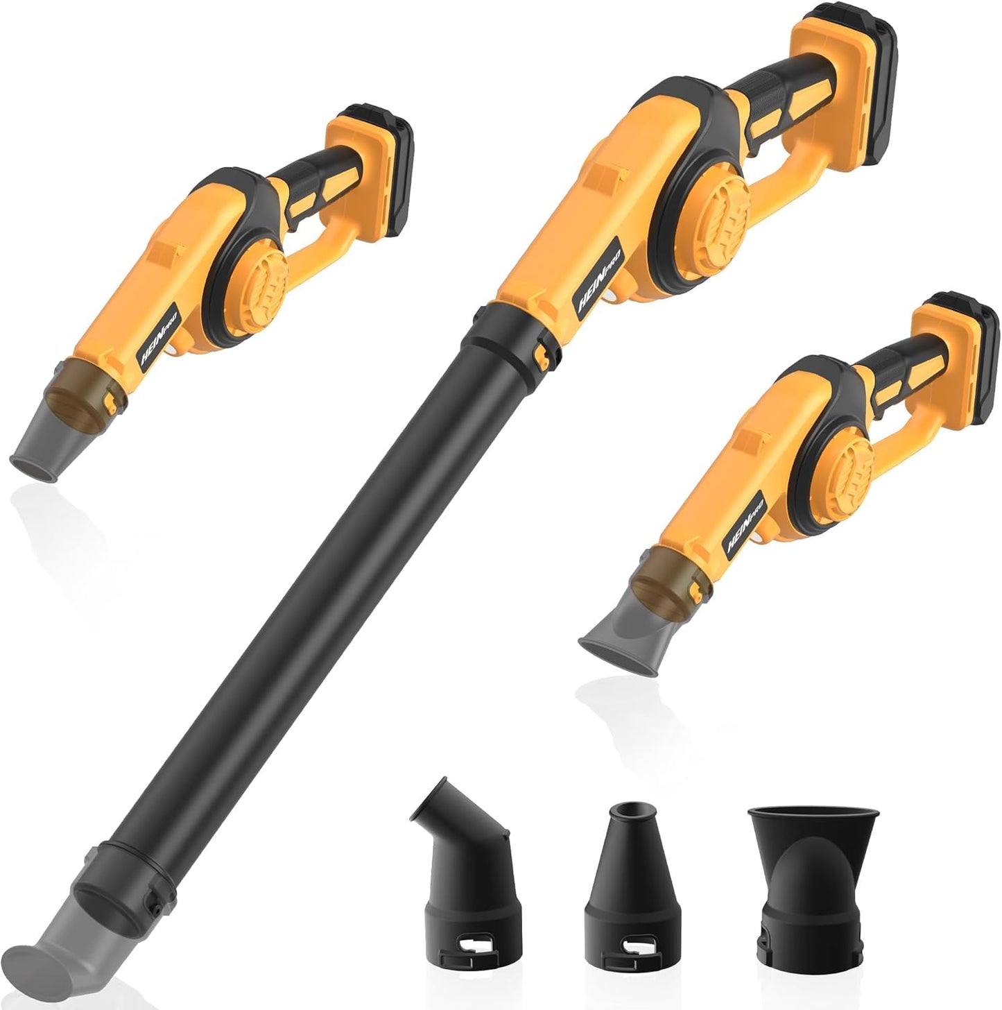 HEINPRO - Mini soplador de hojas inalámbrico de hasta 200 MPH, compatible con batería Dewalt de 20 V máximo, sin batería), soplador eléctrico de hojas inalámbrico, modo de 3 velocidades, sopladores de