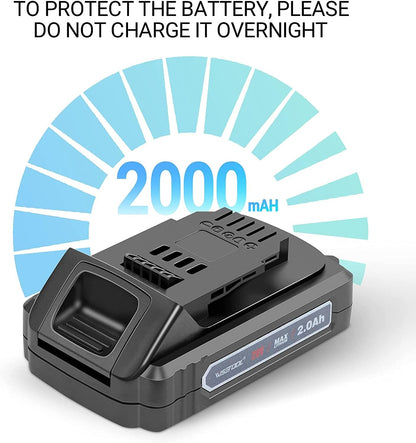 WISETOOL Soplador de hojas inalámbrico de 20 V con batería y cargador, soplador de hojas funciona con pilas, soplador de hojas eléctrico recargable de mano de velocidad variable con 2 tubos para