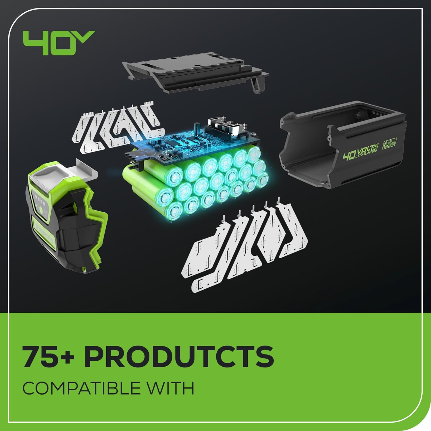 Greenworks Soplador de Hojas axial sin escobillas de 40 V (550 CFM/130 mph) con batería USB de 4 Ah y Cargador