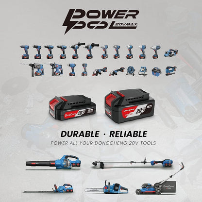 DongCheng - Soplador de hojas, 650 CFM, 40 V, inalámbrico, con 2 baterías de 4.0 Ah y cargador, ventilador de chorro de velocidad variable, soplador eléctrico de hojas sin escobillas para cuidado de