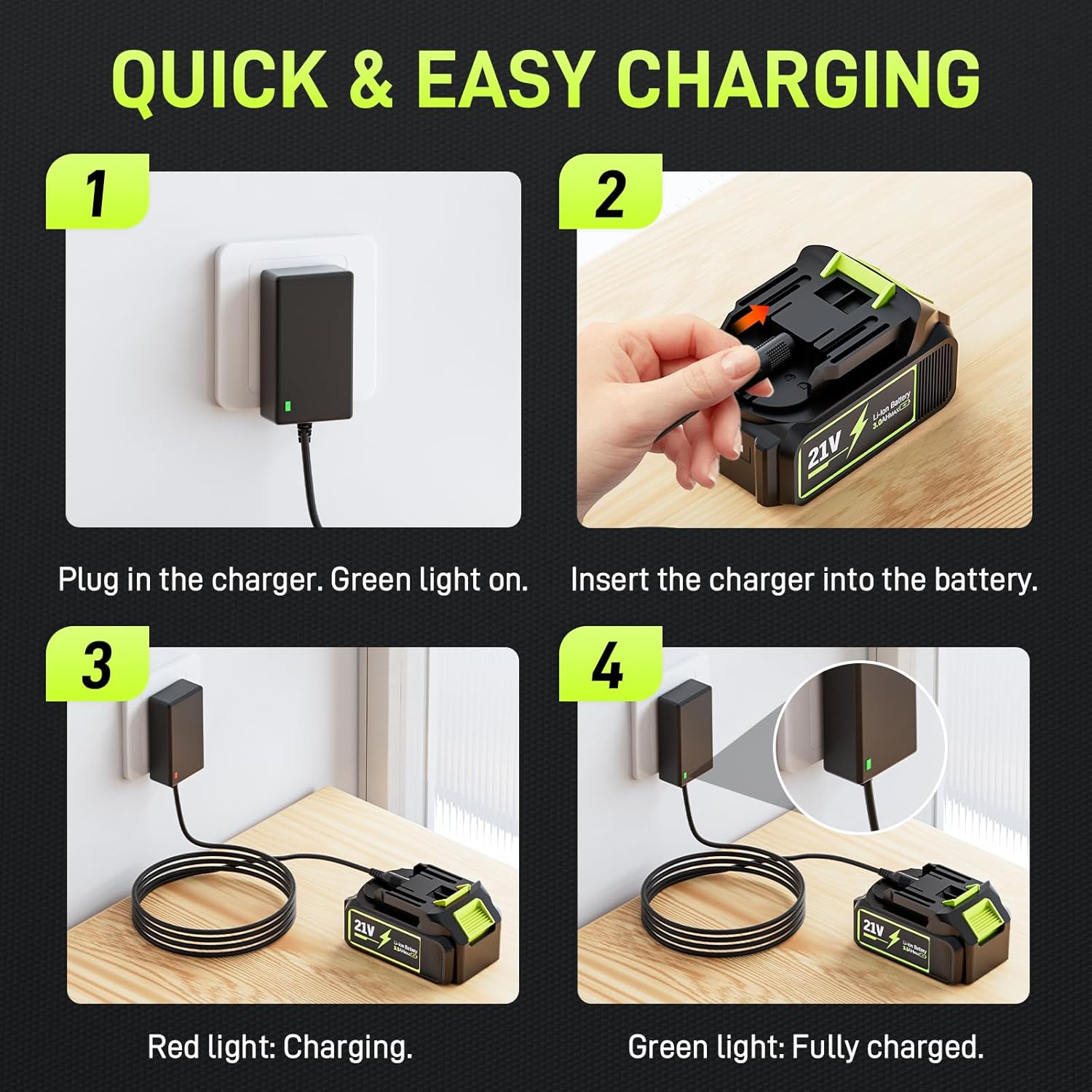 Aokia Soplador de hojas inalámbrico con batería y cargador, sopladores eléctricos de 6 modos de velocidad para el cuidado del césped, limpieza de patio, soplar hojas y nieve, etc.