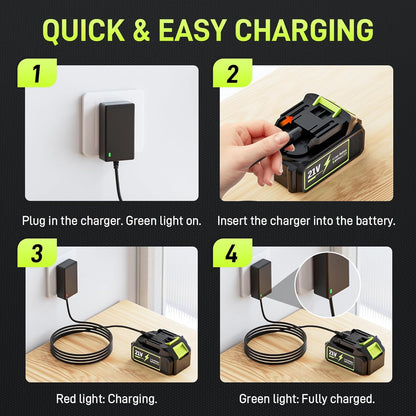 Aokia Soplador de hojas inalámbrico con batería y cargador, sopladores eléctricos de 6 modos de velocidad para el cuidado del césped, limpieza de patio, soplar hojas y nieve, etc.