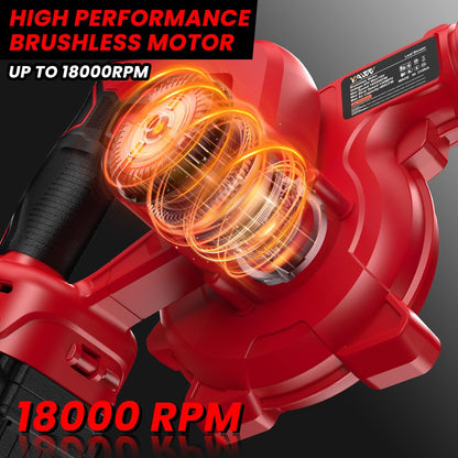 Soplador de hojas inalámbrico para batería Milwaukee M18, soplador de aire eléctrico con motor sin escobillas, 6 velocidades variables de hasta 180 MPH, soplador eléctrico de mango 2 en 1 y aspiradora