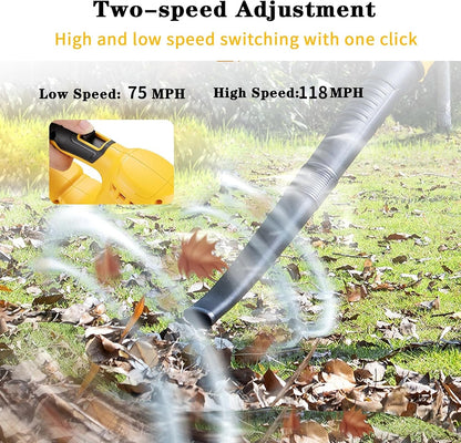 Soplador de hojas inalámbrico para batería Dewalt de 20 V máximo, soplador de hojas eléctrico de mano de 100 CFM para cuidado del césped y limpieza de patio (sin batería)