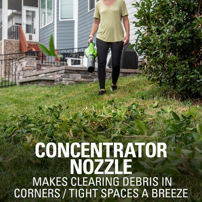 Greenworks Soplador de Hojas axial inalámbrico de 40 V (120 mph / 450 CFM / 75+ Herramientas compatibles), batería de 4.0 Ah y Cargador incluidos