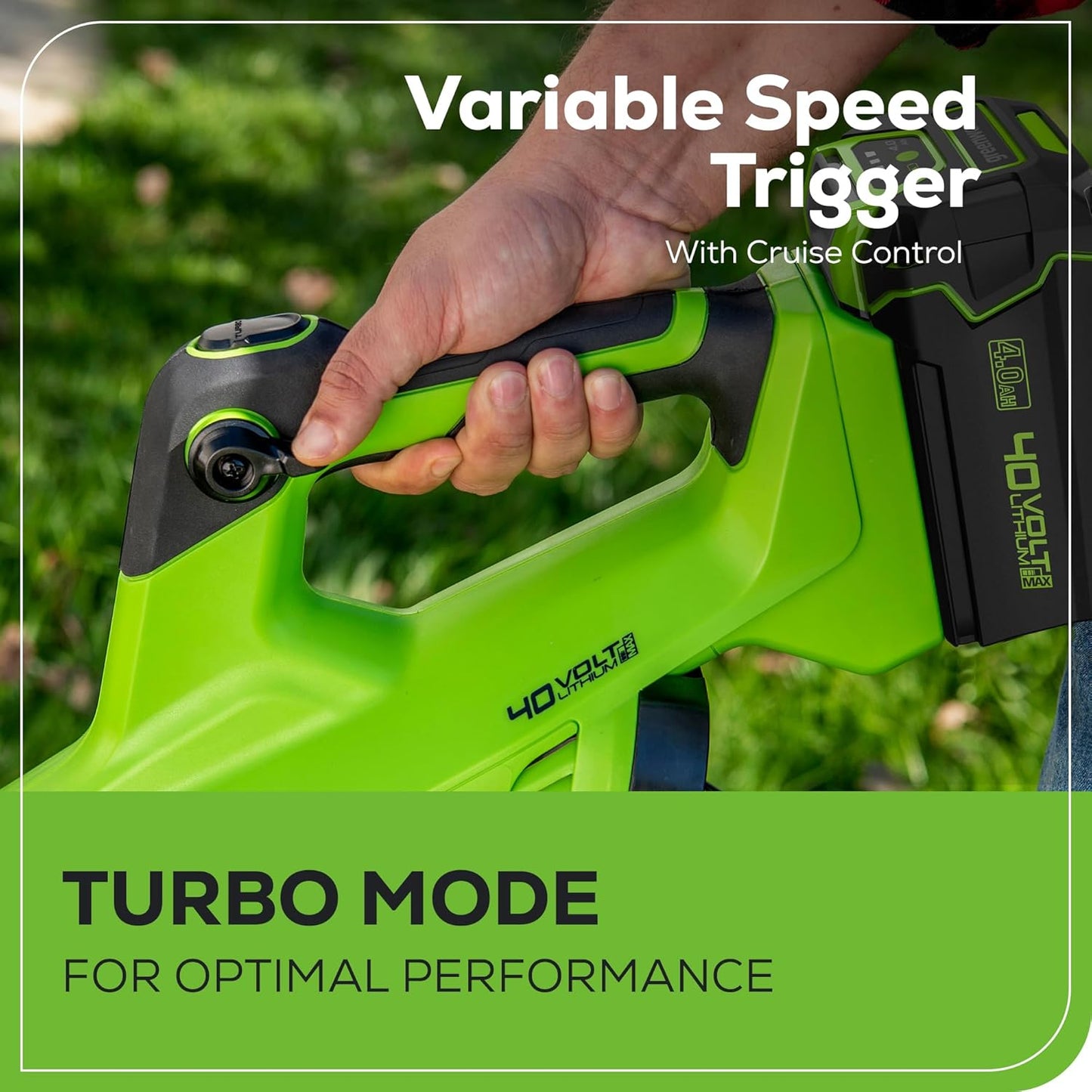 Greenworks Soplador de Hojas axial sin escobillas de 40 V (550 CFM/130 mph) con batería USB de 4 Ah y Cargador