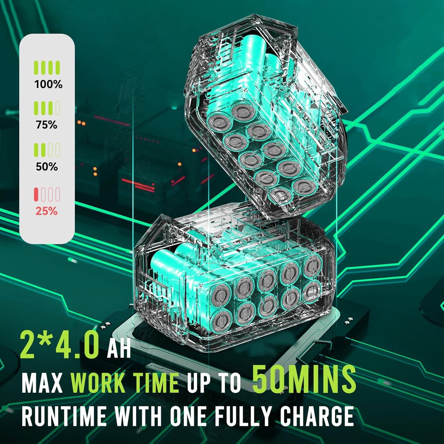 soplador de hojas 2 baterías
