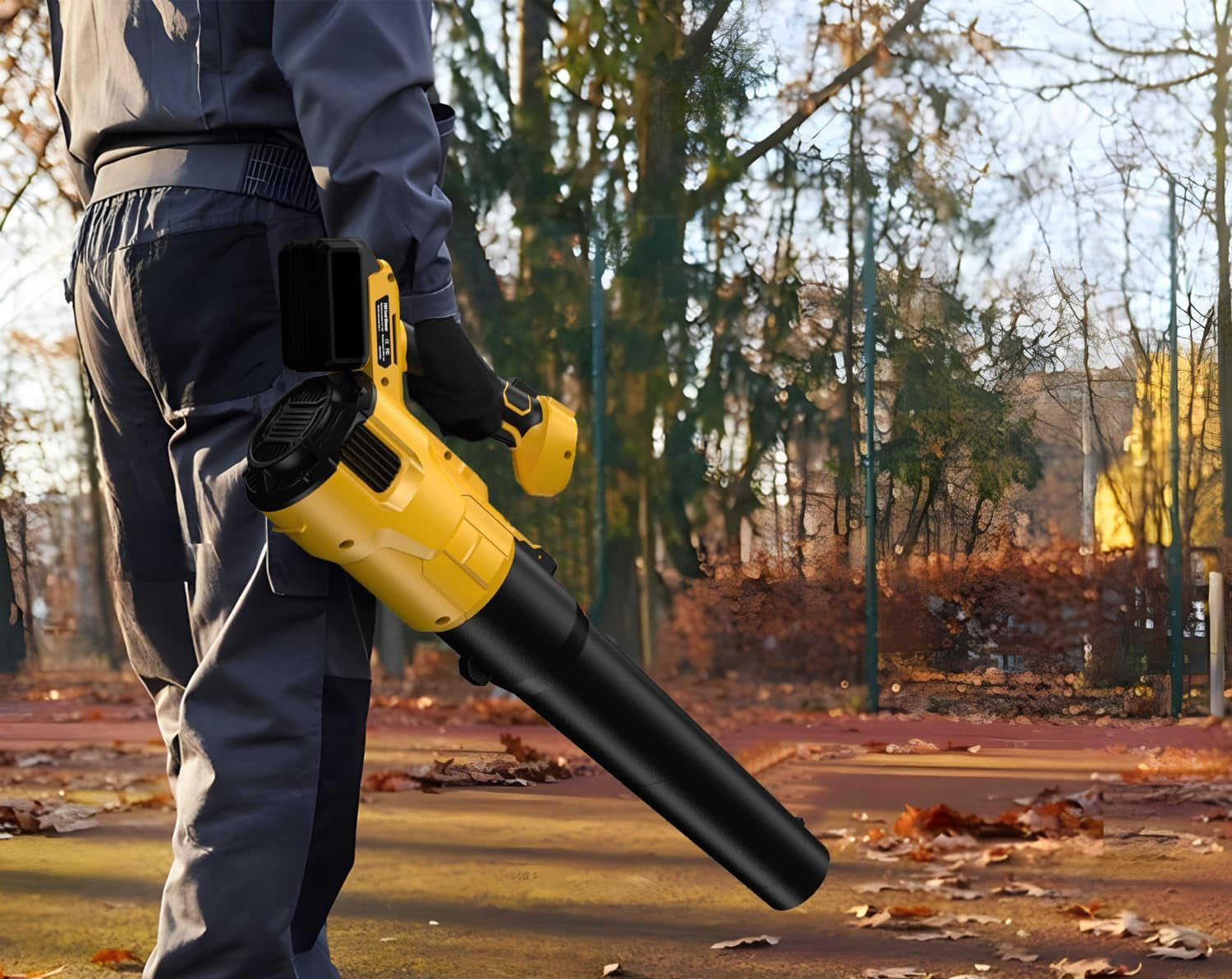 Soplador de hojas inalámbrico para batería Dewalt de 20 V máximo, soplador eléctrico de 480 CFM con motor sin escobillas, ajustable 3 velocidades de hasta 22000 RPM, soplador de hojas de mano para