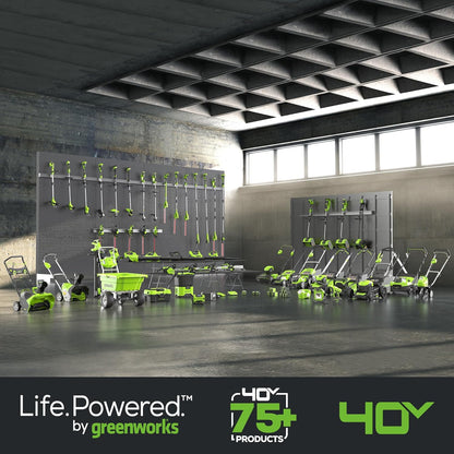 Greenworks Soplador de Hojas axial sin escobillas de 40 V (550 CFM/130 mph) con batería USB de 4 Ah y Cargador