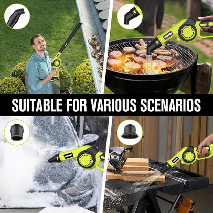 EWORK Soplador de hojas pequeñas inalámbrico de 21 V, mini soplador de hojas de 200 MPH con batería y cargador rápido, sopladores eléctricos ligeros de hojas, soplador compacto para el lugar de